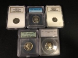 (5) Assorted Cameo Proof U.S. Coins