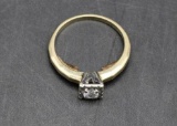 14K Yellow and White Gold Ring with .20+/- Carat Brilliant Cut Diamond