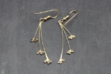 Pair of 14K Yellow Gold Wire Earrings with Bears