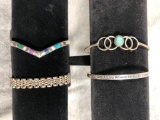 (4) Sterling Silver Bracelets
