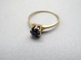14K Yellow Gold Ring with 4.9mm Round Cut Sapphire