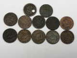 (12) Assorted U.S. Large Cents