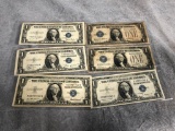 (2) 1928 & (4) 1935 U.S. $1.00 Silver Certificates
