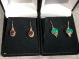 (2) Pairs of Sterling Silver & Stone Earrings