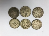 (6) Chinese 1 Mac & 44 Candareens Coins