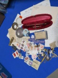 Tray of Victorian Collectibles, Ephemera and Stamps