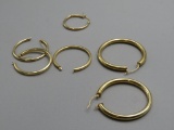 (6) 14K Yellow Gold Hoop earrings