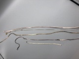(1) Sterling Silver Bracelet & (4) Necklaces