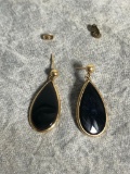 Pair of Carla 14K Yellow Gold & Onyx Earrings