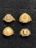 (3) 10K Yellow Gold Class Rings