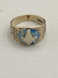 10K White Gold Masonic Ring