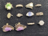 (12) Sterling Silver Rings & Earrings