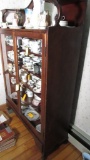 2 Door Glass Front China Cabinet 5 Shelves With Mirror & Shelf