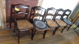(6) Painted Cane Seat Kitchen Chairs