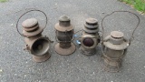 (4) Antique Railroad Style Lanterns