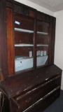 Large 2 Drawer 2 Door Secretary w/ Extensive Repairs