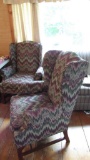 (2) Upholstered Wing Back Chairs