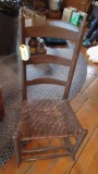 Ladder Back Rush Seat Antique Rocker