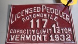 Reproduction 1932 Vermont License Plate