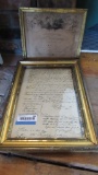 (2) Gold Framed Documents