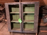 Antique Green Painted 2 Door Wall cabinet