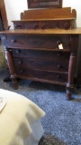 Antique 6 Drawer Veneer & Maple Dresser