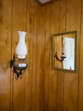 Electrified Oil Lamp w/Wall Brackets and 15