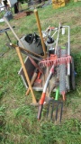 Stick Tool Lot & Cart