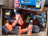 Ryobi Tools & (2) Black & Decker Drills 12v