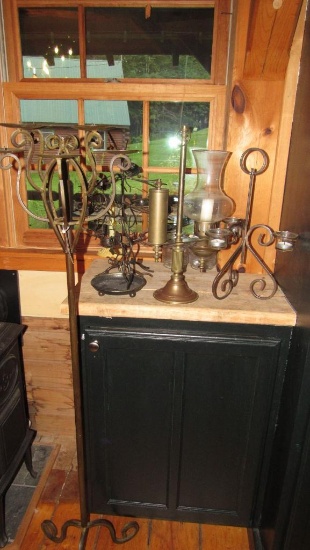 Asst. Pieces of Wrought Iron Candle Holders & Knickknacks