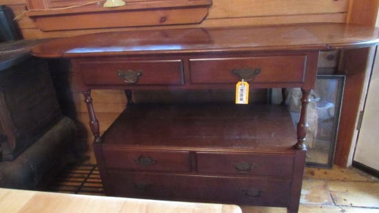 5-Drawer Butler's Table w/ 2 Drop Leaves