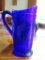 Vintage Cobalt Blue Glass Kitchen Pitcher