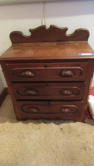 Victorian Walnut 3 Drawer Chest