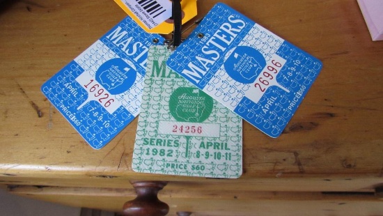 3 Augusta National Golf Club Masters Spectator Badges