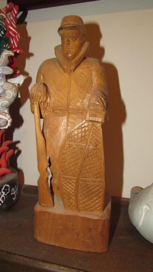 Folk Art Carved Wood Hunter