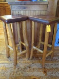 Pair of D.H. Bischoff Lodge Pole Stools