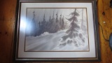 Skiing Scene Watercolor Painting