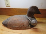 Antique Wood Redhead Duck Decoy