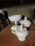 (6) Pieces of Milk Glass