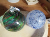 (2) Hand Blown Glass Ornaments