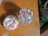 (2) Glass Paperweights