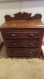 Victorian Walnut 3 Drawer Chest