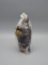 Vintage Puig Woman Figure w/ Basket Fabric & Wood Figurine