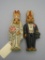 Vaillancourt Folk Art Pair of Rabbit Bride & Groom German Ceramic Figures