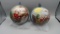 Pair of Hand Blown & Painted Ornaments