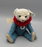 Steiff Dolly Bear in Blue & White Mohair 1913 Replica