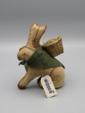 Fabric Covered Decorative Rabbit w/Basket