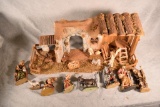Nativity Set w/ Stable & 12 Piece Hand Painted Polyresin Figures