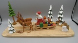 Dregeno Hand Carved Santa Deer & Angel Set