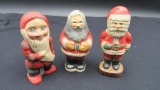 (3) Vaillancourt Folk Art Ceramic Santas Limited Edition